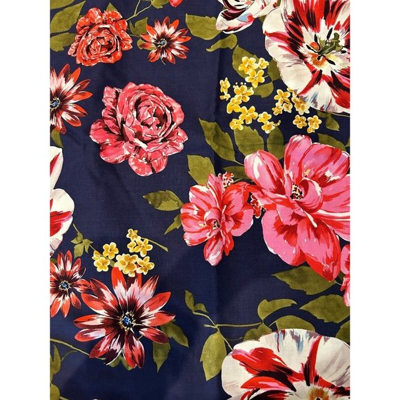 Dark Blue Tropical Floral by Camelot Cottons Midnight Rush Fabric 4 Yards 44” - Picture 1 of 5
